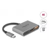 DeLOCK 61071 video kabeļa adapteris 0,1 m USB Type-C USB Type-C USB Type-A HDMI pelēks