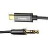 Baseus Yiven Audio kabelis USB-C uz mini ligzdu 3,5 mm, 1,2 m (Melns)