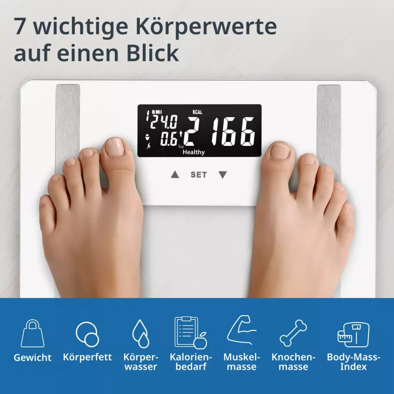 Ķermeņa analīzes svari ADE BA2300-2 ar Bluetooth un ķermeņa tauku mērīšanu