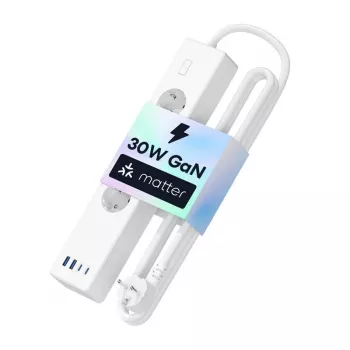 Strāvas sadalītājs Meross MSP844 — 4 maiņstrāvas rozetes, 2 USB‑A, 2 USB‑C