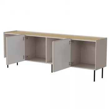 Kumode Cama Meble FELLINI 2000×400×700 mm, kašmira apdare, eļļota ozola virsma