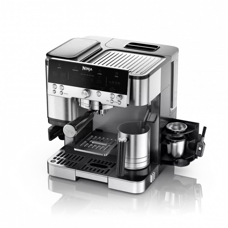 Espresso automāts Ninja ES601EU — 2 L ūdens tvertne, 1 tases tilpums, melns/nerūsējošais tērauds