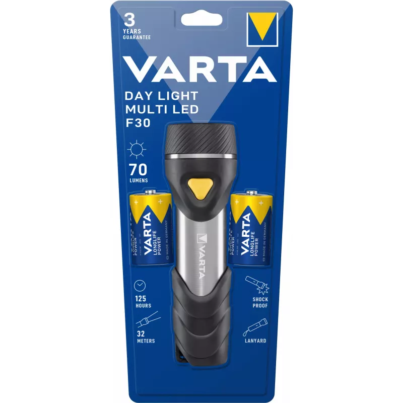 Rokas lukturītis Varta Day Light Multi LED F30 melns, sudraba, dzeltens