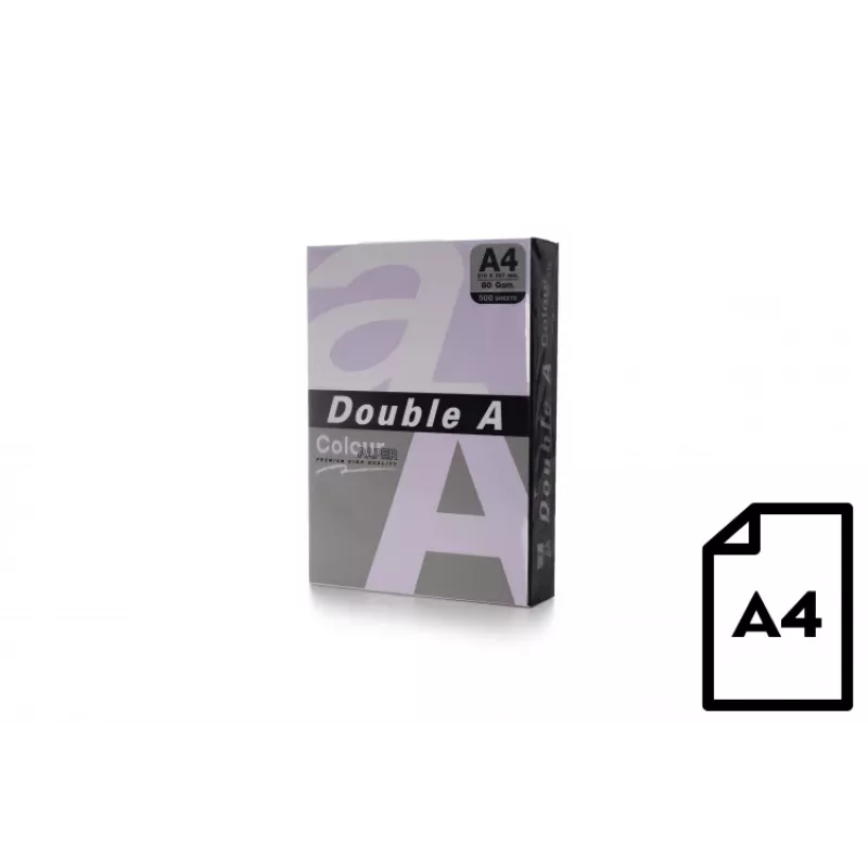 Krāsains papīrs Double A, 80g, A4, 500 loksnes, Levender