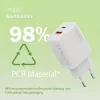 Maiņstrāvas USB lādētājs DIGITUS 20 W, 1x USB-C, 1x USB-A, ieeja 100–240 V, balts