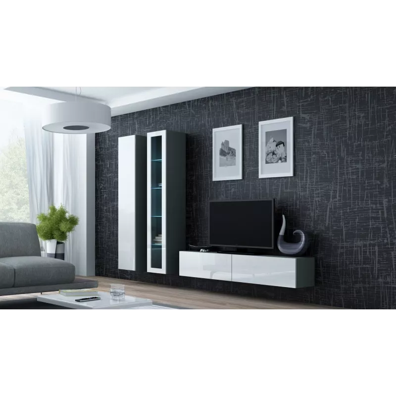 Cama TV statīvs VIGO 140 30/140/40 sonomas ozols/balts glancēts