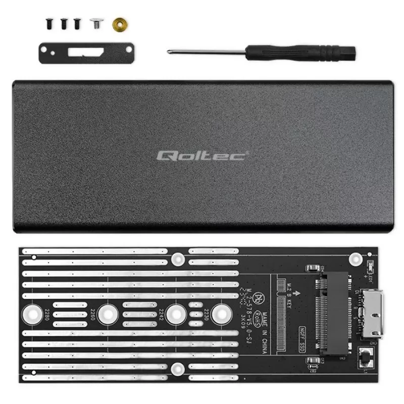 M.2 SATA SSD korpuss QOLTEC 51854 USB 3.0 bez instrumentiem