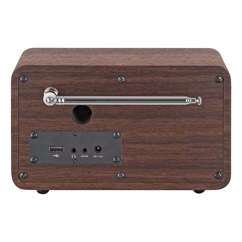Pārnēsājamais DAB+ radio Imperial DABMAN i170 — FM/DAB+ uztvērējs, 10 W RMS, 2,4 collu displejs, 3,5 mm, USB-A, melns/koka krāsā