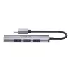 USB-C centrmezgls Unitek H1208B — 1x USB-A 5 Gbps, 3x USB-A 2.0, USB-C saimniekdators, alumīnija korpuss, 0,20 m kabelis