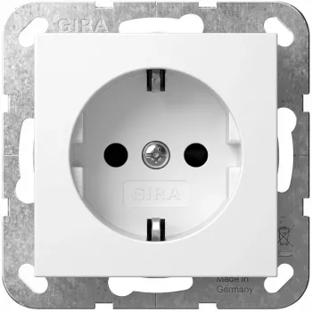 Schuko kontaktligzda GIRA SH System 55 Reinweiß modelis 445327 System 55 rāmjiem