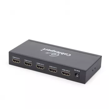 HDMI video splitter GEMBIRD DSP-4PH4-02 — 4× HDMI izejas, HDMI 1.4, 225 MHz, tērauda korpuss, 146×73×24 mm