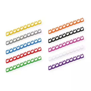 VALUE kabeļu marķēšanas komplekts savienojošajiem kabeļiem, 4–5,5 mm, 10 x 10 gab., daudzkrāsains