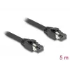 Delock - Tīkla kabelis - RJ-45 (V) uz RJ-45 (V) - 5,0m - 7,5 mm - S/FTP - CAT 8,1 - bez halogēna, aizsardzība pret aizķeršanos, līdz 40 Gbps datu pārraides ātrums - melns (80236)