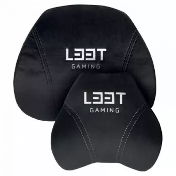 L33T Gaming 160382 Luksusa spēļu krēsla spilvenu komplekts, atmiņas putas, samts, īpaši mīksts, melns