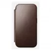 Mobilā tālruņa vāciņš Nomad Modern Leather Folio iPhone 17 Pro, āda/alumīnijs, 16 cm (6,3 collas) brūns, 4 karšu kabatas