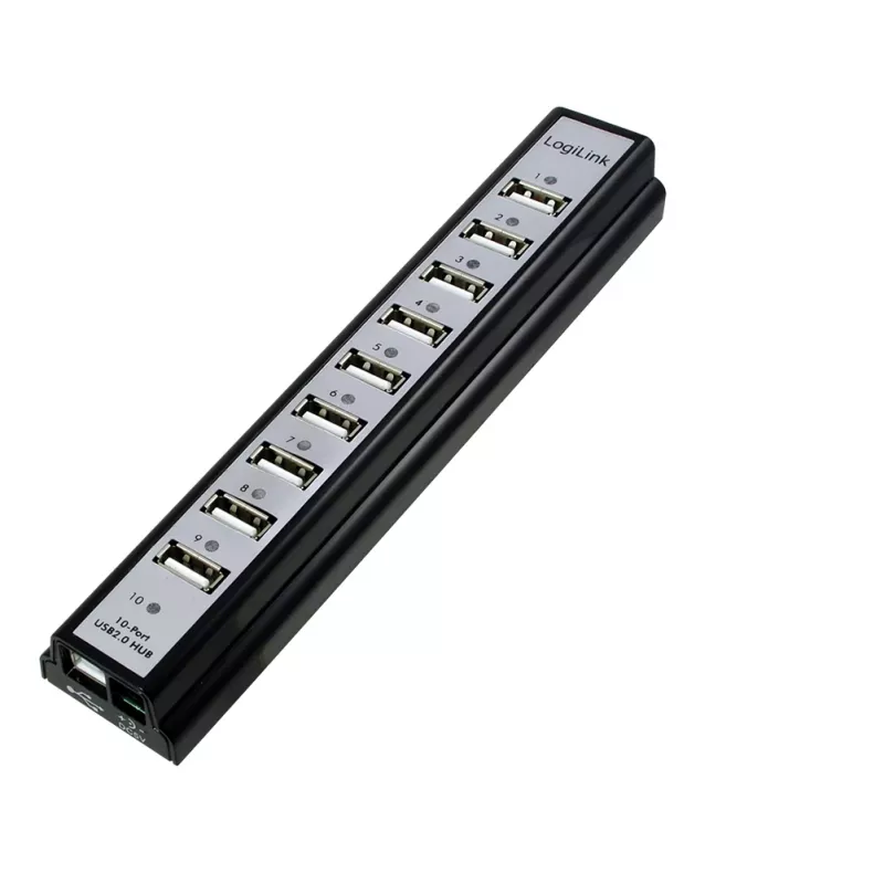 LogiLink UA0096 interfeisa centrmezgls 480 Mbit/s Melns