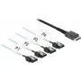 DeLOCK 85468 SAS kabelis 0,5 m 12 Gbit/s melns OCuLink SFF-8611 uz SATA
