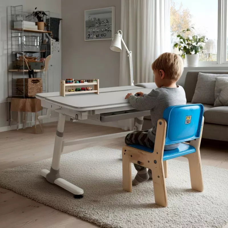 Ergo Office bērnu ergonomiskais regulējama augstuma galds, pelēks, maks. 100 kg, ER-417 2gz