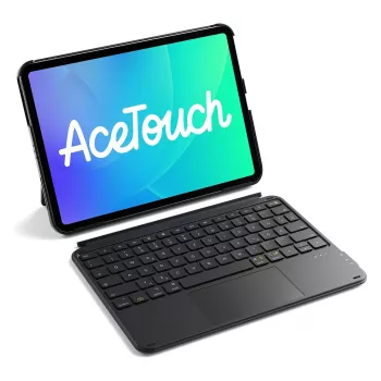 Folio tastatūras vāciņš Inateck KB04122 11 collu iPad — QWERTZ izkārtojums, Bluetooth, 500 mAh akumulators, 450 g