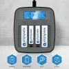 Bateriju lādētājs everActive NC1000MV2 — Ni‑MH 4 slotu USB‑C lādētājs, 4 elementi, 5 V, melns, 110×99×38 mm
