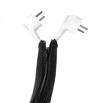 LOGILINK KAB0047 LOGILINK Elastīgs kabeļu organizators ar rāvējslēdzēju, melns, 2 m
