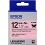 Epson uzlīmju kasetne ar satīna lenti LK-4PBK melna/rozā 12 mm (5 m)