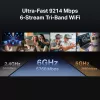 TP-Link Archer BE9300 trīsjoslu Wi-Fi 7 maršrutētājs, Wi-Fi 7 (802.11be), trīsjoslu (2.4 GHz / 5 GHz / 6 GHz), Ethernet LAN, Melns, galda maršrutētājs