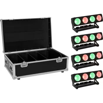 LED gaismu komplekts EUROLITE PMB-4 COB QCL 30W 4x – kompakts skatuves/pārnēsājams apgaismojuma modulis