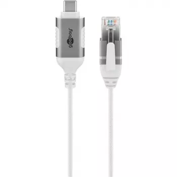 Goobay Ethernet kabelis USB-C 3.1 uz RJ45 plāns 2 m - savieno maršrutētāju, modemu vai (74387)