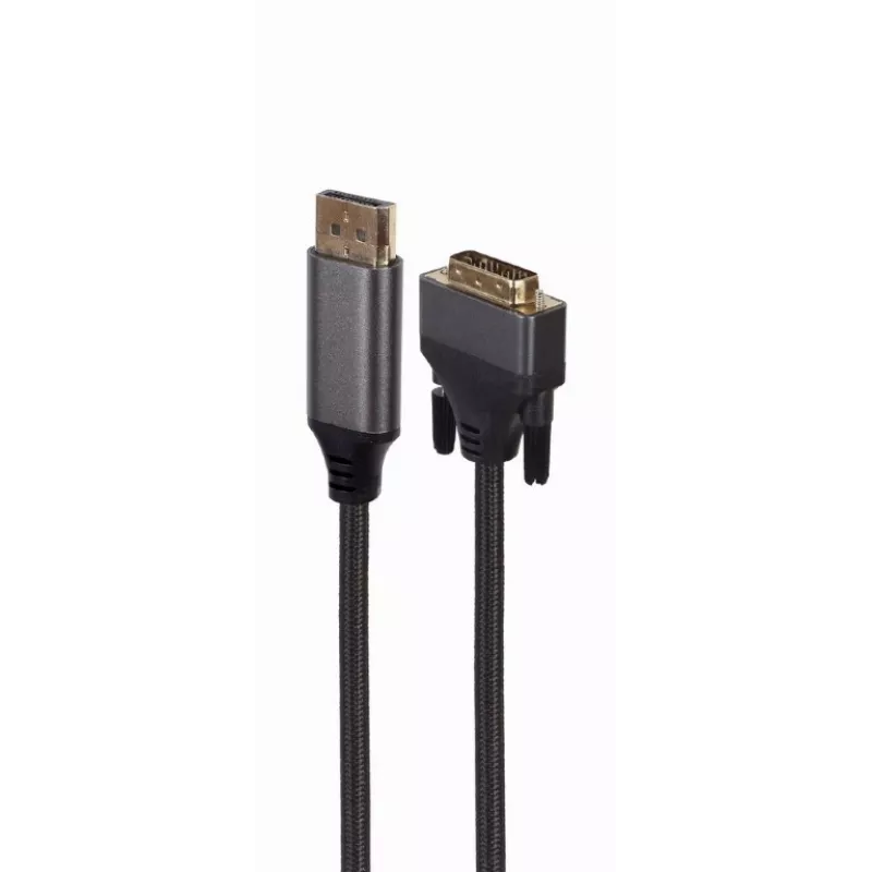 Video kabeļa adapteris Gembird CC-DPM-DVIM-4K-6 — DisplayPort uz DVI, 1,8 m, 4K, melns