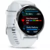 Viedpulkstenis GARMIN Venu 3 — 1,4 collu AMOLED, 45 mm korpuss, GPS, Wi‑Fi, 8 GB, Sudraba/Balts, silikona siksna