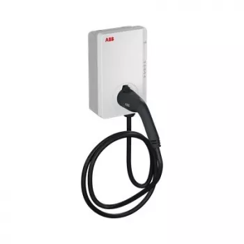 Charging Case lādētājs ABB Terra AC W22-G5-R-C-V2-0 sienas lādētājs Type 2, 22 kW, kabelis 5 m, 3 fāžu barošana/32 A, Bluetooth, Wi-Fi, Ethernet, ar RFID lasītāju, GSM/4G modems