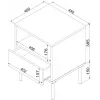 Naktsgaldiņu komplekts 2 gab. cama meble TRESSE 44×40×53 cm, kašmira matēts, 1 atvilktne, 16 mm rāmis