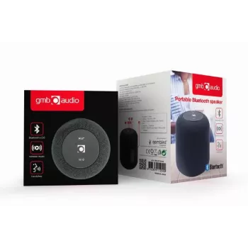 Mono pārnēsājamais skaļrunis Gembird SPK-BT-15-BK — 5 W RMS, Bluetooth, MicroSD, 1200 mAh, melns