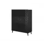Shelving unit ABETO 100.5 x 40 x 121.5 cm melns/glancēts melns