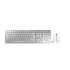 CHERRY DW 9100 plāns tastatūra Pele iekļauta Universāla RF Wireless + Bluetooth Čehu, Slovāku Sudraba