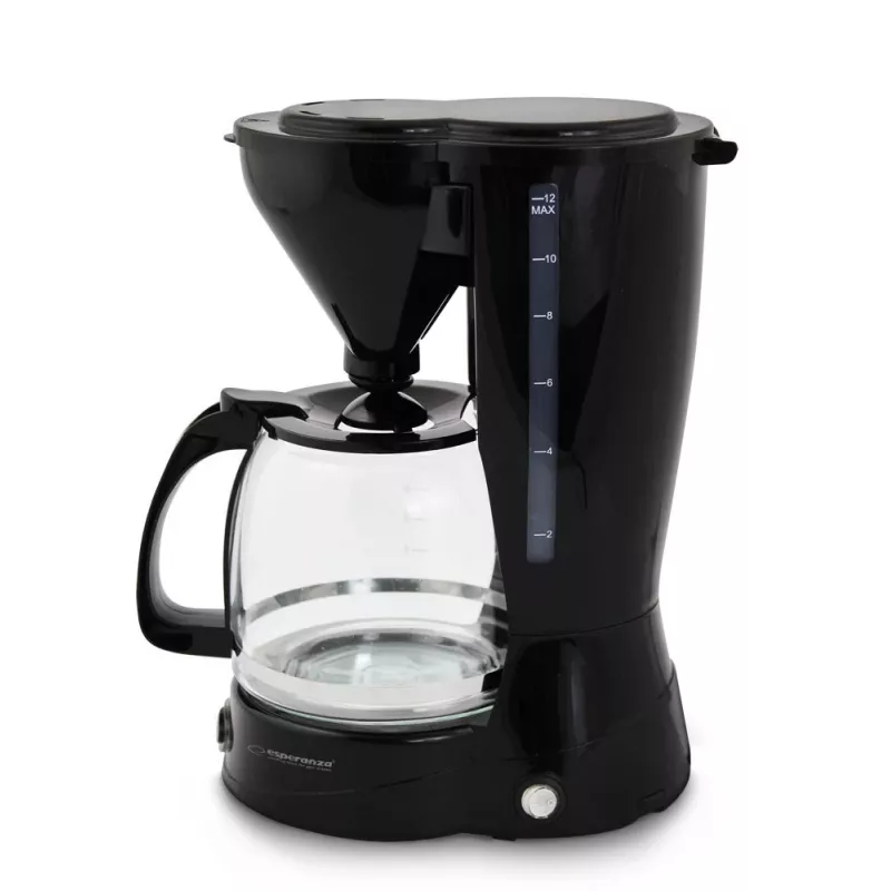 Pilējošais kafijas automāts ESPERANZA EKC009, 1,5 L ūdens tvertne, 800 W, uzstādāms uz galda, melns