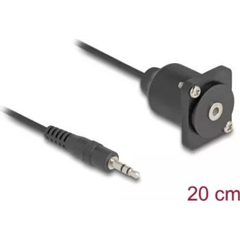 Audio kabelis DeLOCK 88150 3.5 mm vīrišķais uz sievišķo 0.2 m melns