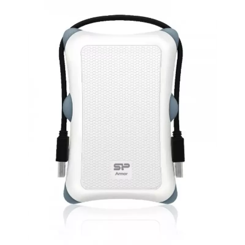 HDD korpuss Silicon Power Armor A30 — 2.5 collu vienas vietas, USB 3.2 Gen 1, balts, plastmasa/gumija