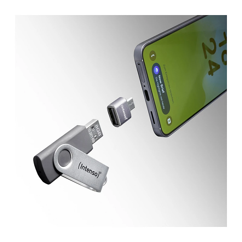 Intenso 3 gab. USB adapteris USB-A -> USB-C C480C Alumīnijs