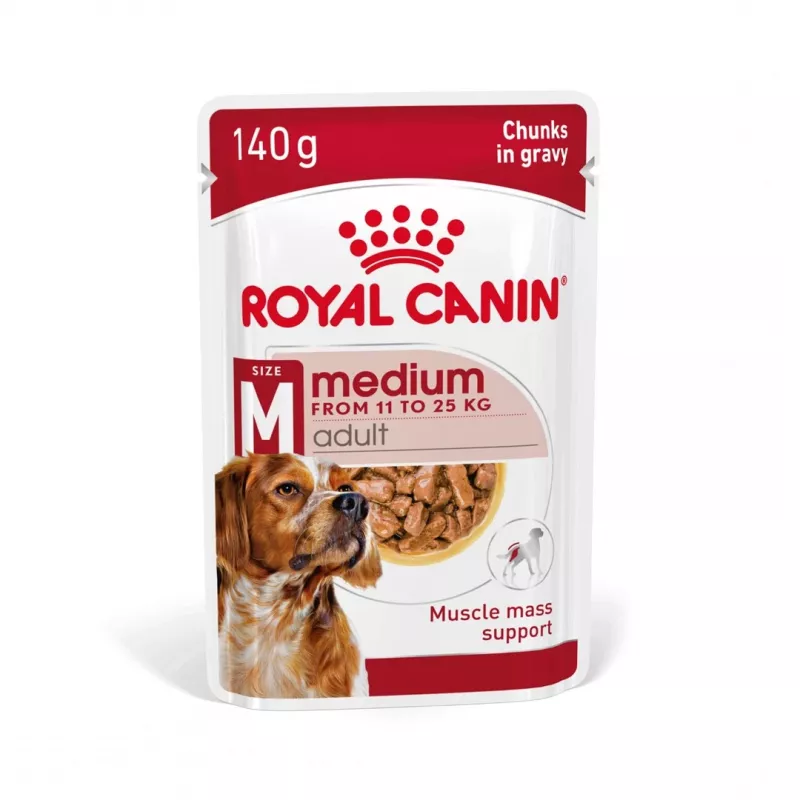 ROYAL CANIN SHN Medium Adult mērcē - mitrā barība pieaugušiem suņiem - 10x140g
