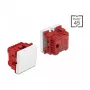 Spiedpogas slēdzis DELOCK Easy 45 2P 250V 10A balts, 45×45×37 mm