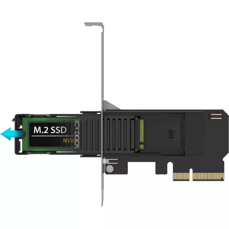ICY DOCK MB305M4P-B Noņemams M.2 NVMe SSD uz PCIe 4.0 x4 adaptera karte