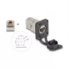 DeLOCK 67061 D-Type RJ45 Cat.6A STP iebūvējamais savienotājs ar aizsargvāciņu, IP66