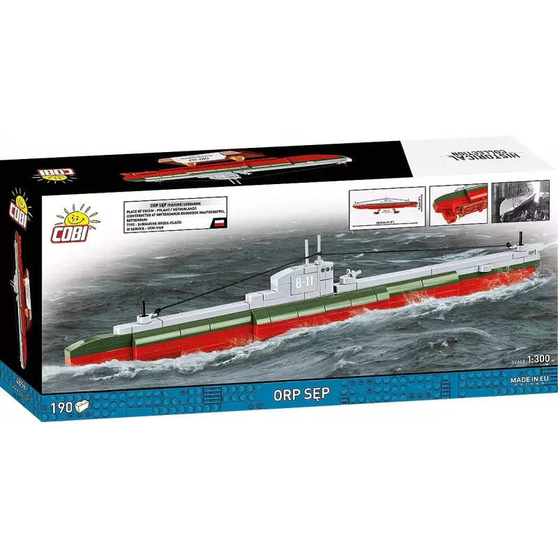 Plastmasas modelis Cobi Polish Submarine ORP Sep mērogā 1:300 (COBI-4856)