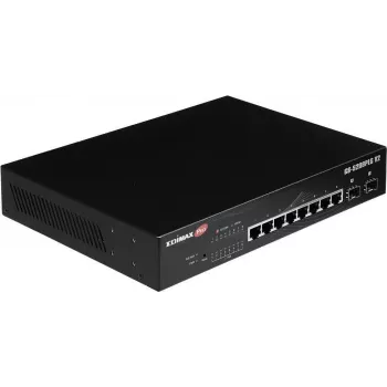 Edimax Pro GS-5208PLG V2 - V2 - Slēdzis - Viedais - 8 x 10/100/1000 (PoE+) + 2 x 1000Base-X SFP - montējams statīvā - PoE+ (160 W)