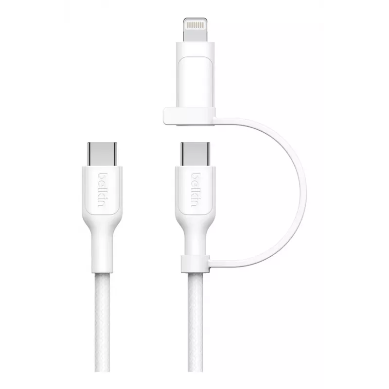 USB kabelis Belkin BoostCharge Pro 1.5m USB C USB C/Lightning Balts
