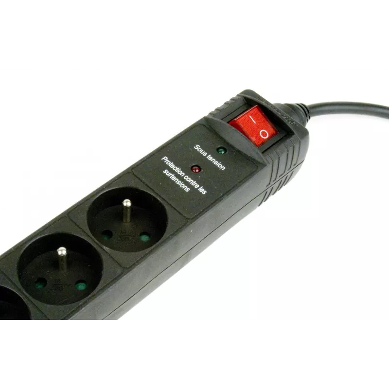 Gembird SPF5-C-10 pārsprieguma aizsargs, melns, 5 maiņstrāvas kontaktligzdas, 250 V, 3 m