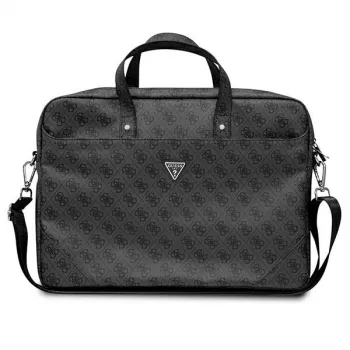 Portatīvā datora soma GUESS GUCB15P4TK 16 collu melna Saffiano ar 4G Triangle Logo