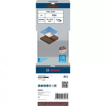 Bosch 2 608 606 070 slīpmašīnas piederums 3 gab. Slīplente